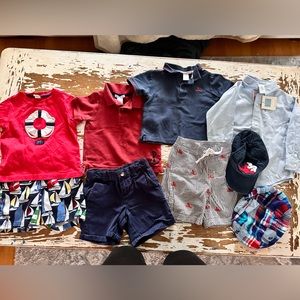 9 piece Janie and Jack Boys shirts shorts hats some new cute 18-24 months